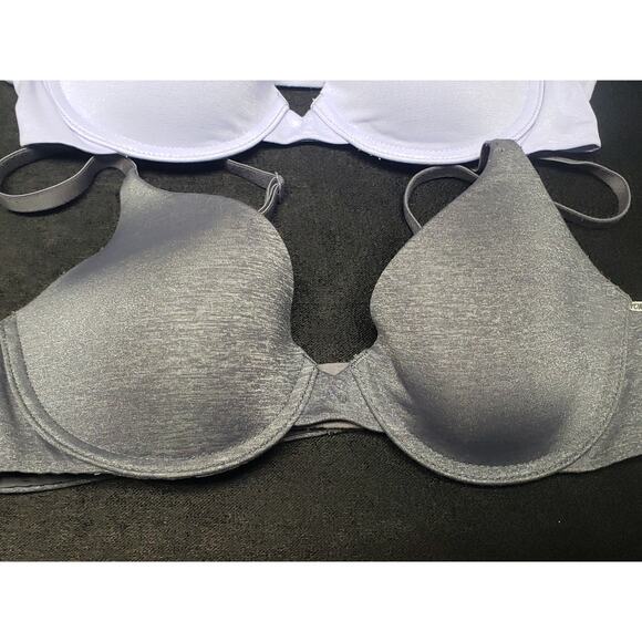 Victoria's Secret Uplift Semi Demi & Racerback Tan Purple Gray Bra Bundle | 32A - Picture 4 of 8